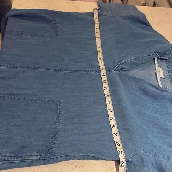 Lou & Grey lyocell & linen blend denim dress with pockets SZ large - Picture 8 of 8